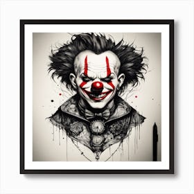 Clown Drawing Art Print