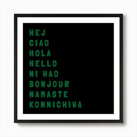 Hello Different Languages 10 Art Print