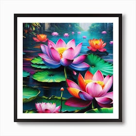 Lotus Flower Painting 9 Art Print