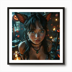 Halloween Cat Art Print