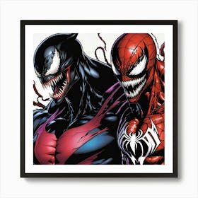 Venom/carnage And Spiderman Art Print