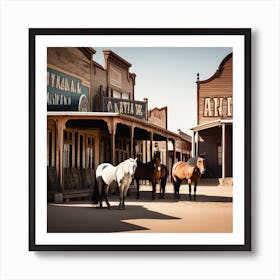 Horses In The Old West 1 Art Print