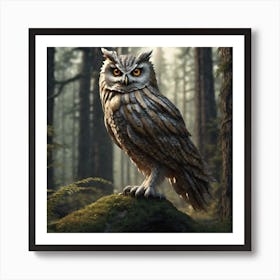 Owl In The Forest 115 Art Print