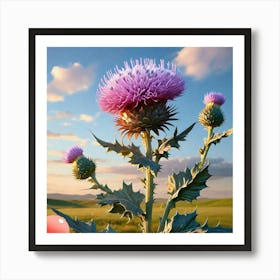 Thistle Flower Art Print