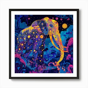 Psychedelic Elephant Art Print