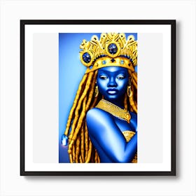 Blue African Woman Art Print