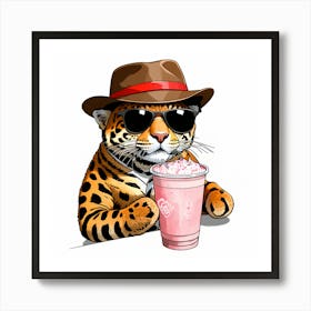 Tiger Drink Art Print