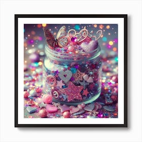A jar full of sparkly stars 1 Art Print