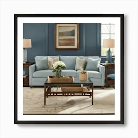 A Photo Of A Living Room With A Large Sofa Art Print