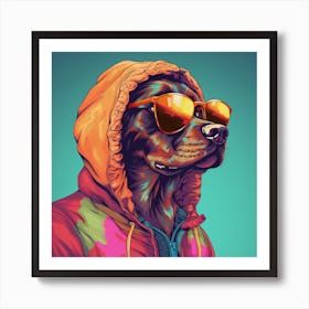 Dog In Sunglasses 1 Art Print