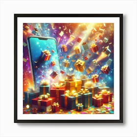 Gifts And Confetti Art Print