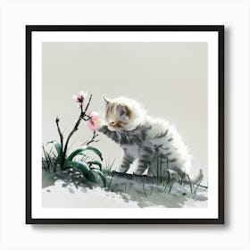 Chinese Kitten Painting 1 Art Print