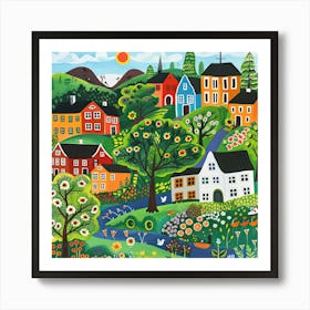 Kids Travel Illustration Oslo 1 Art Print