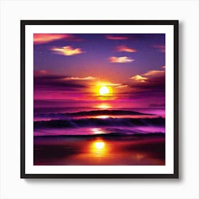 Sunset Over The Ocean 24 Art Print