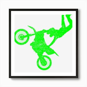 Dirt Bike Freestyle Motocross Enduro Green Art Print