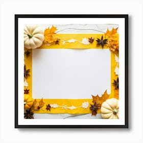 An Overhead Photograph Of A Hand Made Yellow Banner Design Celebrating The Transition Into The Fall (3) Art Print