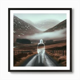 Person On A Road Art Print