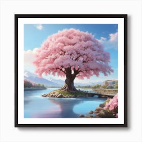 Leonardo Diffusion Xl Big Enchanted Cherry Blossom Tree Next T 0 Art Print
