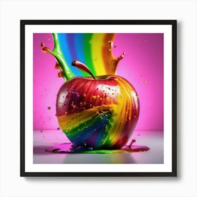 Rainbow paint Apple Affiche