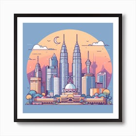 Kuala Lumpur Skyline Skyscrapers Art Print