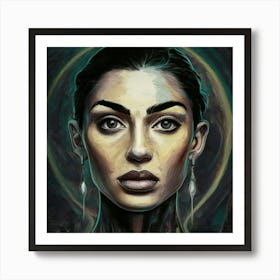 A Captivating Illustration Of A Stylized Face  Art Print