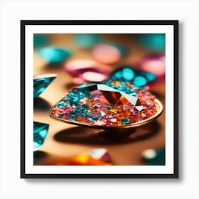 Colorful Gems Art Print