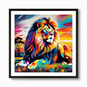 Lion Painting 12 Art Print