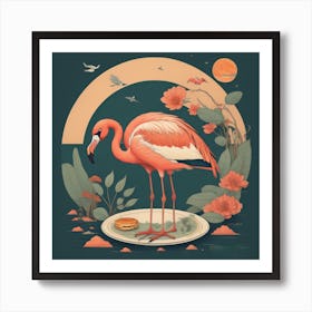 Pancake and Flamingo Art Print