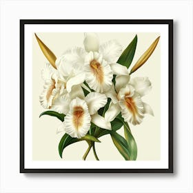 White Orchids Art Art Print