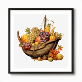 Thanksgiving Boat Art Print