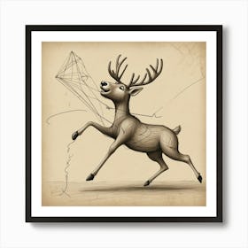 Deer With A Net Art Print