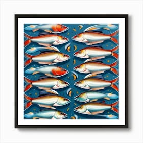 Fish In A Row Art Print