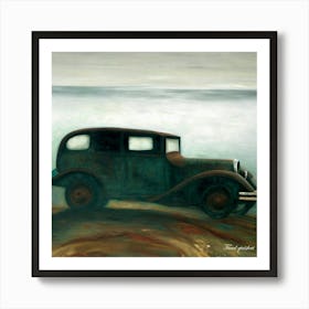 Old Car By The Sea Art Print