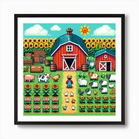 8-bit farmyard 3 Affiche