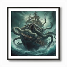 Octopus Ship 1 Art Print