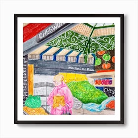 On A Weekday Market Art Print