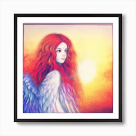 Ginger angel and a Sunrise Art Print