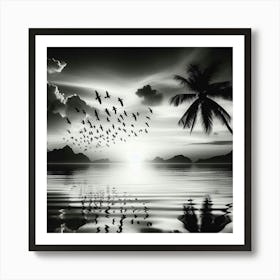 Black And White Birds Art Print