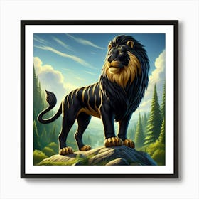 Lion In The Forest 70 Art Print