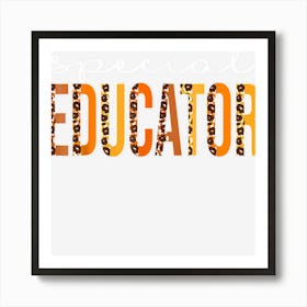 Special Educator Leopard Squad Cute Fall Autumn Thanksgiving Art Print