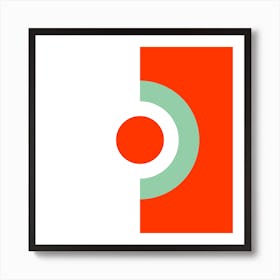 Circle within Circle In Orange And Blue  Art Print