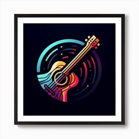 Acoustic Guitar Logo Art Print