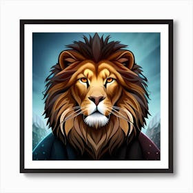 Lion with simple texture Art Print