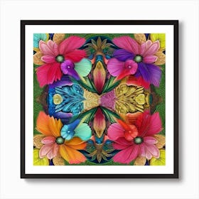 Kaleidoscope Of Flowers Art Print