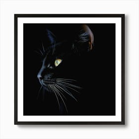 Black Cat Portrait Art Print