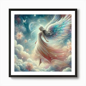 Angel In The Clouds Art Print