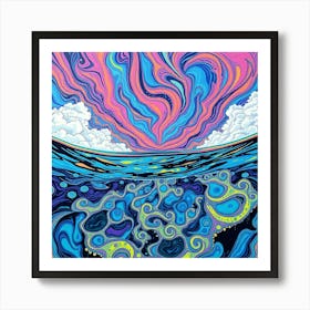 Psychedelic Ocean Art Print