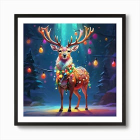 Christmas Deer 8 Art Print