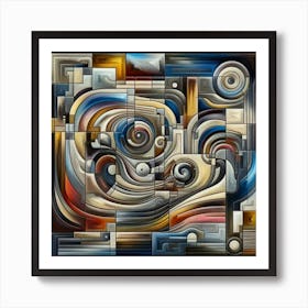 A mixture of modern abstract art, plastic art, surreal art, oil painting abstract painting art deco architecture 6 Art Print