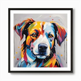 Colorful Dog Painting Art Print